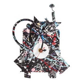 Richard Birkett Signed 1990 Splatter Fantasy Clock For Sale