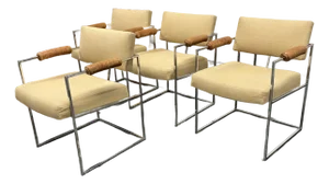 Milo Baughman for Thayer Coggin Model 1188 Armchairs, Set of Four
