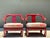 Mid-Century Modern Vintage Candy Apple Lacquer Horseshoe Chairs After James Mont - A Pair For Sale - Image 3 of 12