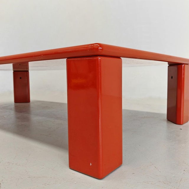 Rectangular Ming Coffee Table in Red-Orange Lacquer by K. Takahama for Simon Gavina, 1970s For Sale - Image 15 of 18