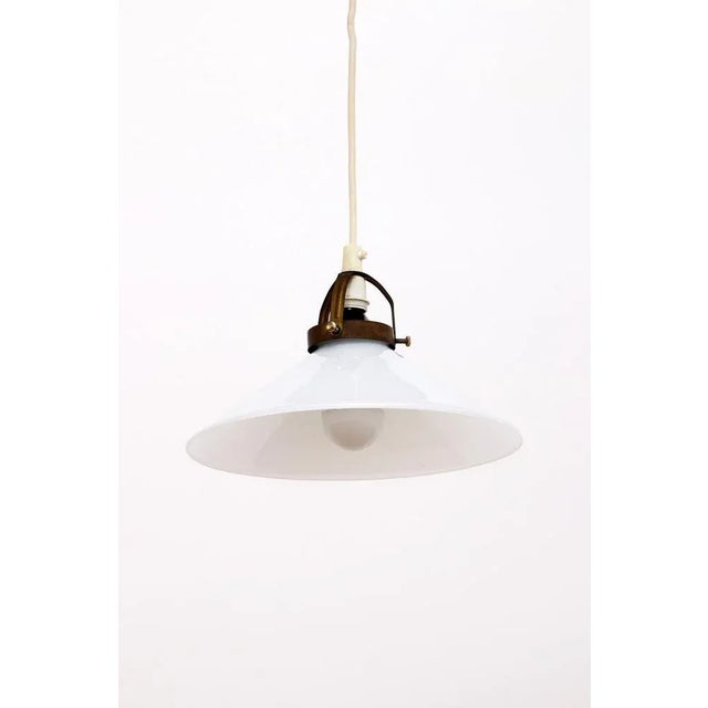 Vintage Hanging Lamp in White Glass attributed to Soholm, 1970s For Sale - Image 12 of 12