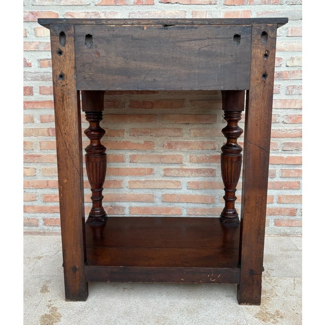Early 20th Century Console Table with One Drawer and Low Open Shelf, 1920s For Sale - Image 17 of 18