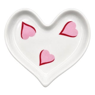 Vintage D. Porthault Paris Les Coeurs Pink Hearts Limoges Trinket Dish For Sale