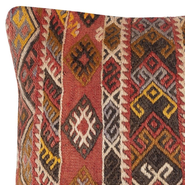 Traditional 20"x20" Vintage Kilim Cushion Cover. Accent Pillow. Handmade Throw Pillow Cover For Sale - Image 3 of 4