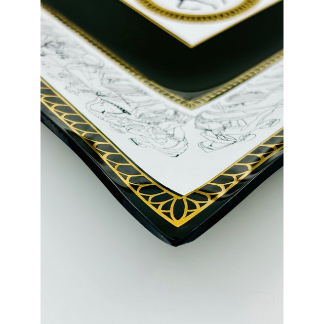 Large Grecian Aldon Glass Tray For Sale - Image 11 of 11
