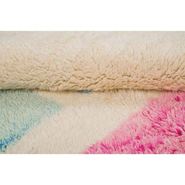 Abstract Hand-Knotted Moroccan Wool Rug | 8'5" X 5'3" | One of a Kind For Sale - Image 4 of 8