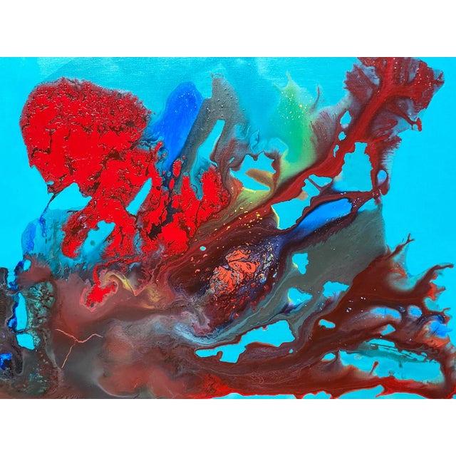 1960s 1960s Phillip Schreibman Style Psychedelic Spatter and Blow Painting For Sale - Image 5 of 13