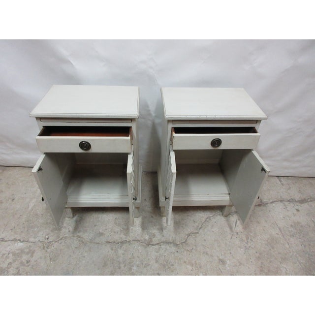 Gustavian (Swedish) Gustavian Style Book End Nightstands For Sale - Image 3 of 7