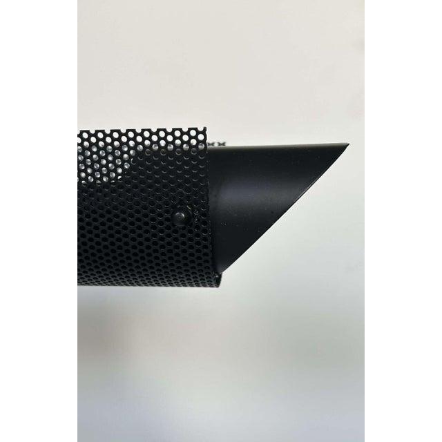 Black and Perforated Tubular Metal Wall Lights from Parscot, France, 1980, Set of 2 For Sale - Image 15 of 17