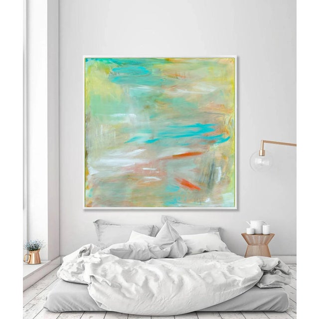 "Koi Pond" by Trixie Pitt Large Abstract Expressionist Coastal Painting For Sale - Image 11 of 12