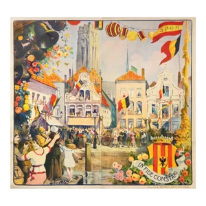 1920 Belgian Festival Poster - in Fide Constans (Holiday in Mechelen, Belgium)