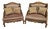 Marge Carson Style French Louis XV Ornate Caved Settees Loveseats Pair For Sale