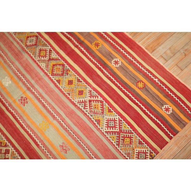 Vintage Tribal Turkish Kilim Flat-Weaves - A Pair - 5'10" x 6'6" For Sale - Image 12 of 12