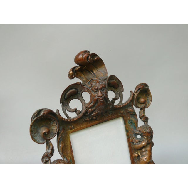 Neo-Baroque Picture Frame with Neptune, Putti and Shells, Bronze, Germany, 1890s For Sale - Image 5 of 18