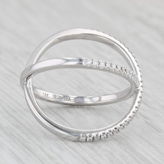 Daussi 0.30ctw Diamond Orbit Ring 18k White Gold Size 6.75 For Sale In Greensboro - Image 6 of 8