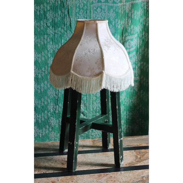 1970s 1970s Large Off White Fringe Lampshade For Sale - Image 5 of 9