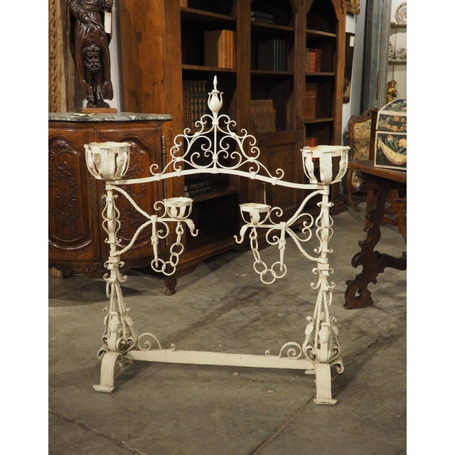 Large Antique French Wrought Iron Château Fireplace Landier Screen, Circa 1890 For Sale - Image 18 of 18
