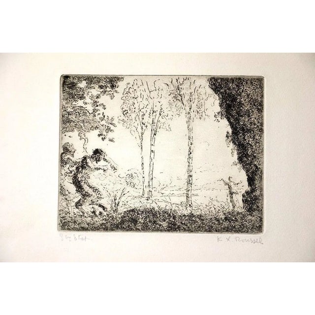 Nymphe et Faunes - Etching by K.-X. Roussel - 1900 ca. 1900 ca. For Sale