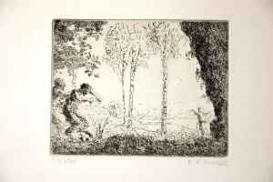Nymphe et Faunes - Etching by K.-X. Roussel - 1900 ca. 1900 ca.