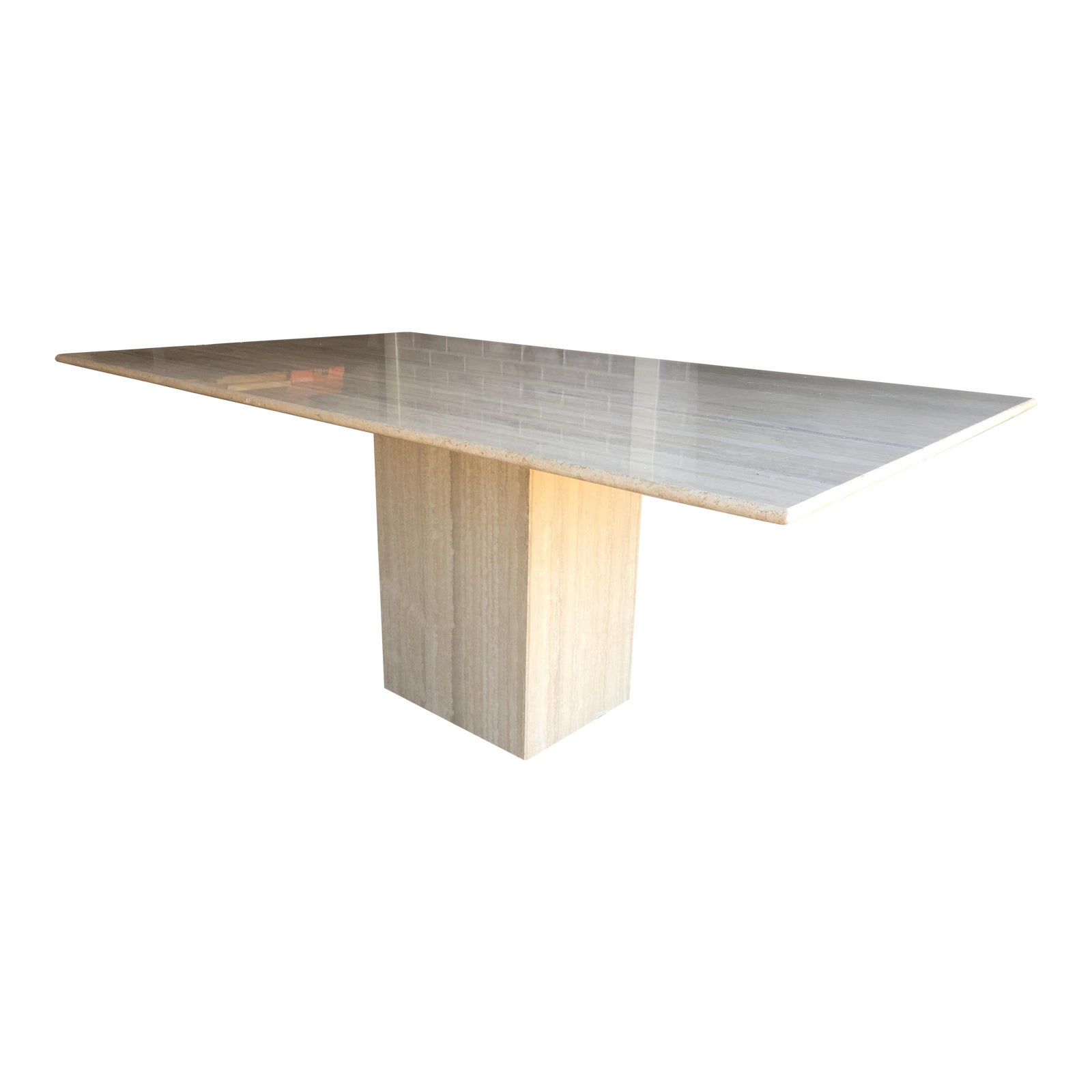 Italian Travertine Pedestal Dining Table Chairish