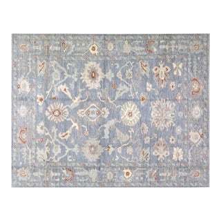 Turkish Oushak Hand Knotted Wool Rug, 9'1"x11'10" For Sale