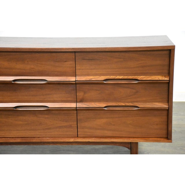 Wood 1960s Refinished Walnut Mid Century Dresser For Sale - Image 7 of 9