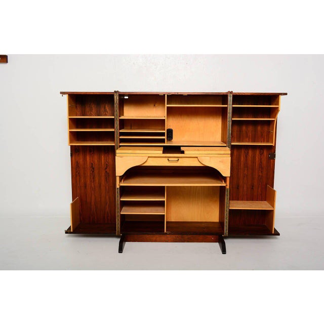 Rosewood Hideaway Desk Cabinet Chairish