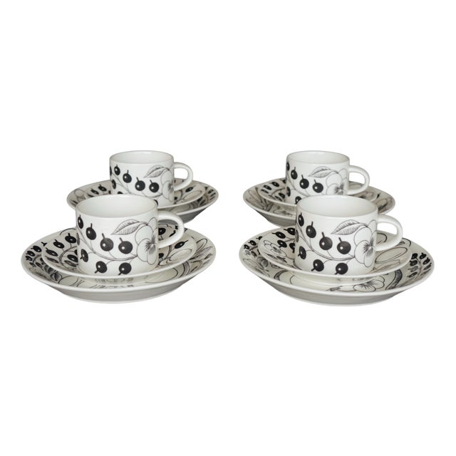 Paratiisi Breakfast Sets by Birger Kaipiainen for Arabia, Finland, 1970s, Set of 4 For Sale