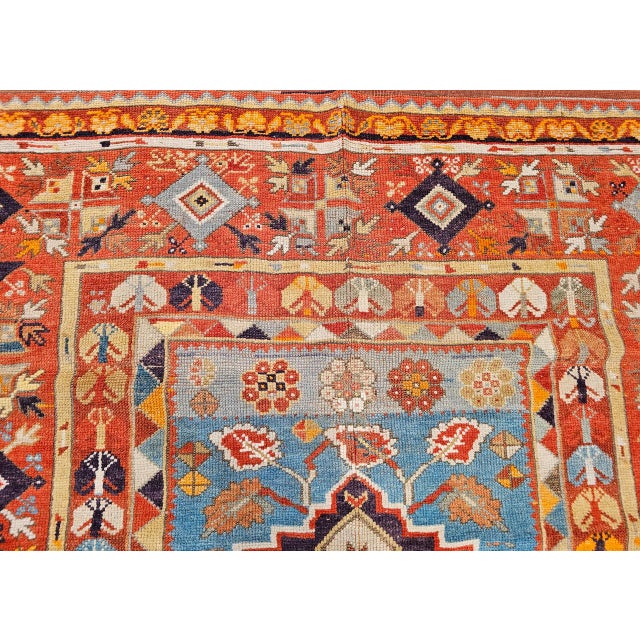 19th Century Anatolian Village Area Rug, Handwoven, Purple & Turquoise, 4' x 6' For Sale - Image 11 of 15
