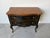 Beautiful vintage Drexel chinoiserie nightstand featuring a black finish with detailed gold Asian landscape scenes...