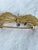 Monet Vintage 1960s Art Nouveau Revival Gold Tone Filigree Butterfly Brooch With Blue Rhinestone Accents For Sale - Image 4 of 7