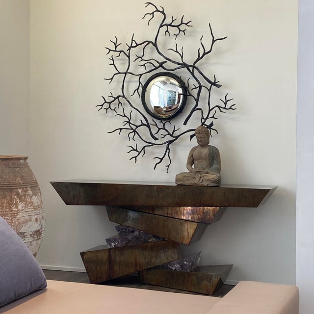 Plateau Console (tortoise Brass & Ice-resin) For Sale In San Francisco - Image 6 of 6