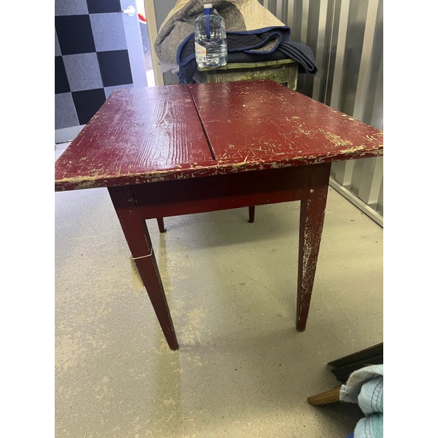 Shabby Chic 1940s Primitive Painted Side Table For Sale - Image 3 of 5