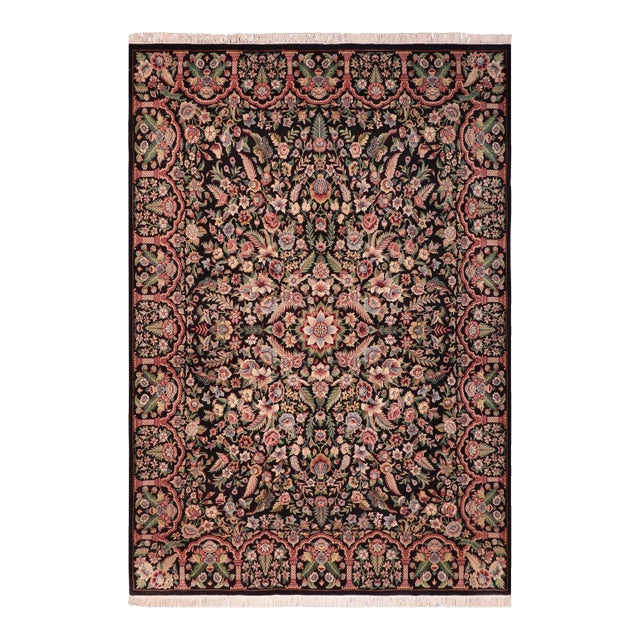 Elegant Heritage 1990's Black/Rust Wool Rug - 8'0'' X 10'0'' For Sale