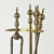 Heavy beautifully designed five piece antique or vintage fireplace hearth tool set. Ornate rounded handles are in solid...