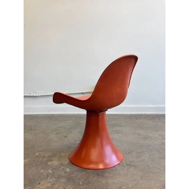 1960s Space Age Orange Fiberglass Chair For Sale - Image 5 of 10