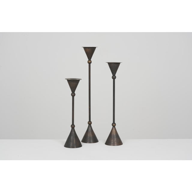 Vintage Candlesticks by Christian De Beaumont, 1980, Set of 3 For Sale - Image 4 of 9