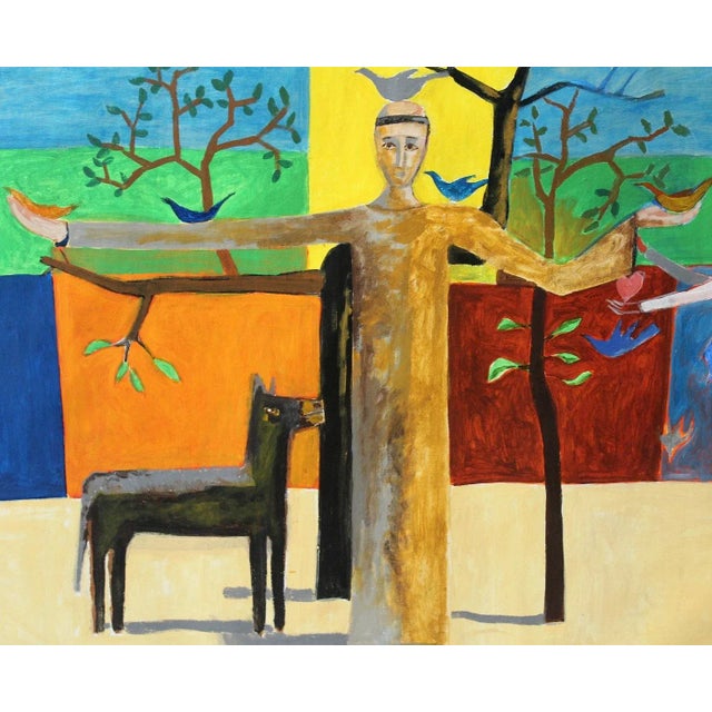 Painting may be sent rolled with stretchers attached Iszchan Nazarian is an Iranian artist born in 1946, he lives and...