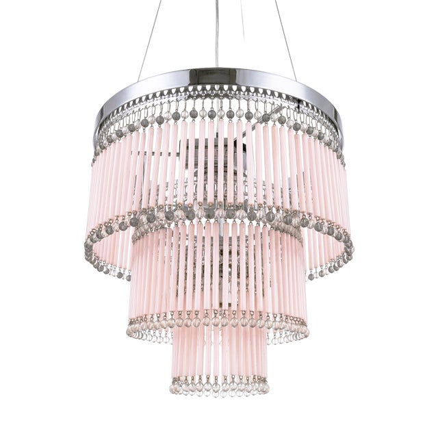 Handcrafted Murano Glass Straws and Glass Beads Chandelier, Venice, Italy, 1962 For Sale