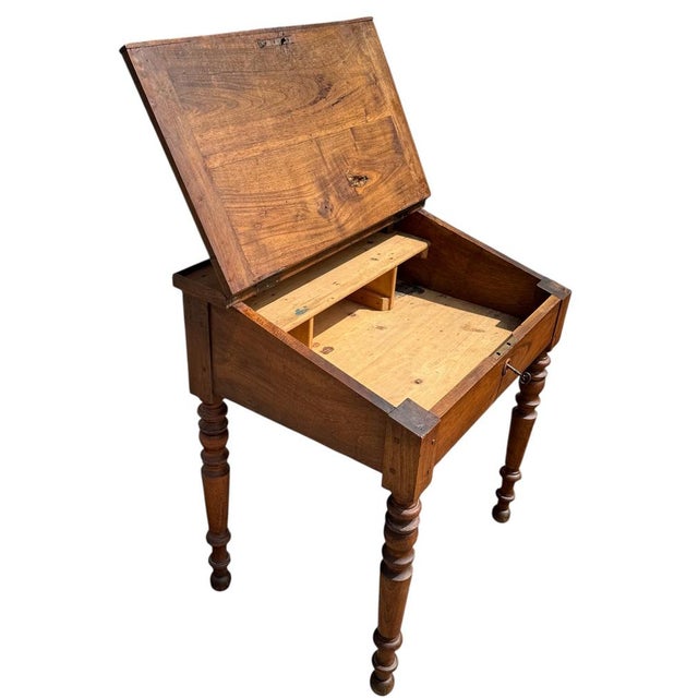 Brown Louis Philippe Walnut Desk, 1800s For Sale - Image 8 of 9