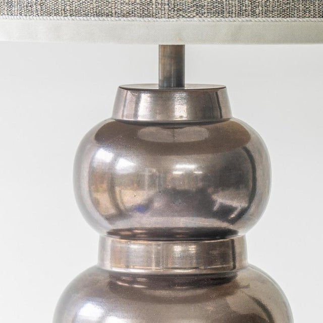 Ceramic Tiered Spherical Chrome Table Lamp by R. Houben, 1970 For Sale - Image 7 of 13