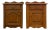 Mid 20th Century Pair of Rustic Pine Nightstands Drawer Arched Cabinet Door Scalloped European For Sale