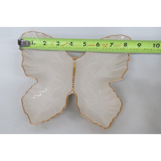 Lenox China Butterfly Shaped Server Divided Tray Ivory With 24k Gold Trim 4915b For Sale - Image 11 of 12