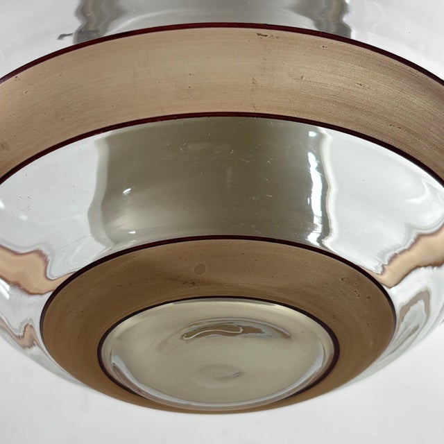 Metal Scandinavian Beehive Pendant Lamp in Glass and Steel, Sweden, 1930s For Sale - Image 7 of 13