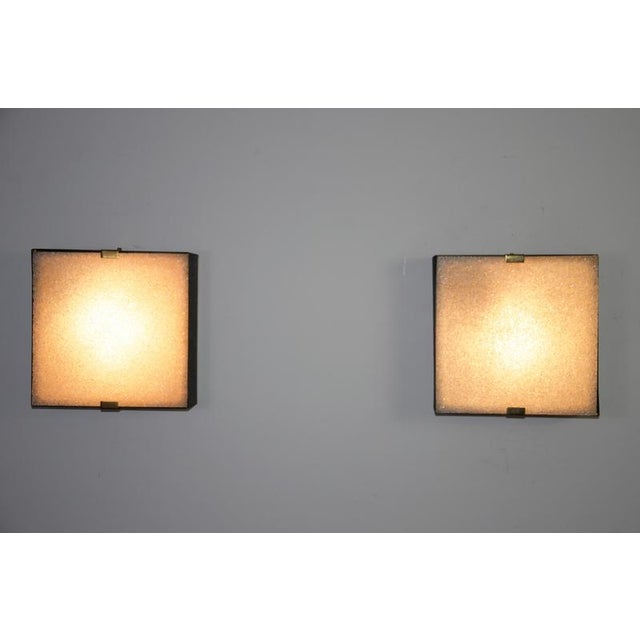 Mid-Century Square Flush Mounts, Italy, 1960s, Set of 2 For Sale - Image 14 of 15