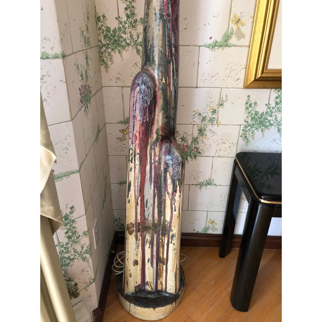 Ceramic 1980s Modern Abstract Hand-Crafted Lamp For Sale - Image 7 of 11