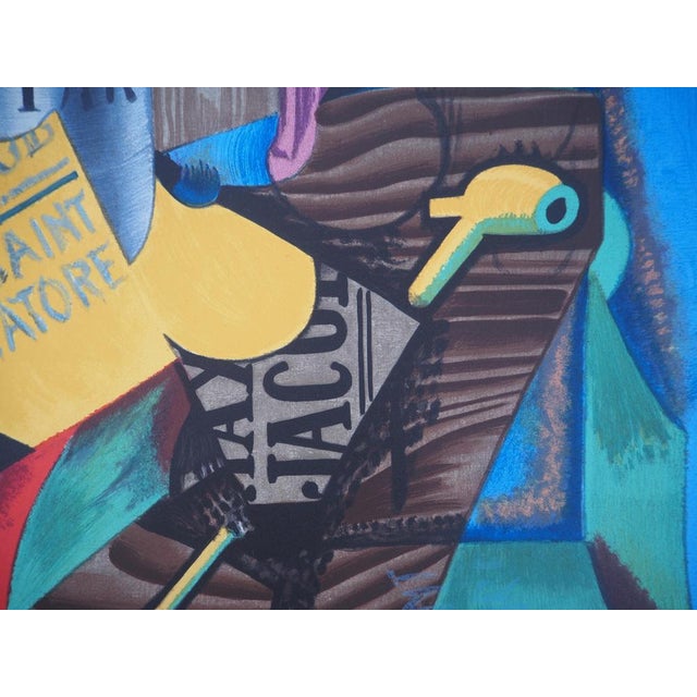 Juan Gris, Composition cubiste à la pipe et au journal, Lithograph, 1974 For Sale - Image 5 of 6