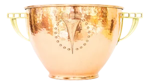 Art Deco Copper and Brass Palm Pot, Vienna, 1920s