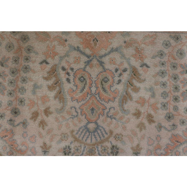 Neutral Vintage Turkish Oushak Rug With Floral Design and Repeated Floral Motifs For Sale - Image 10 of 16