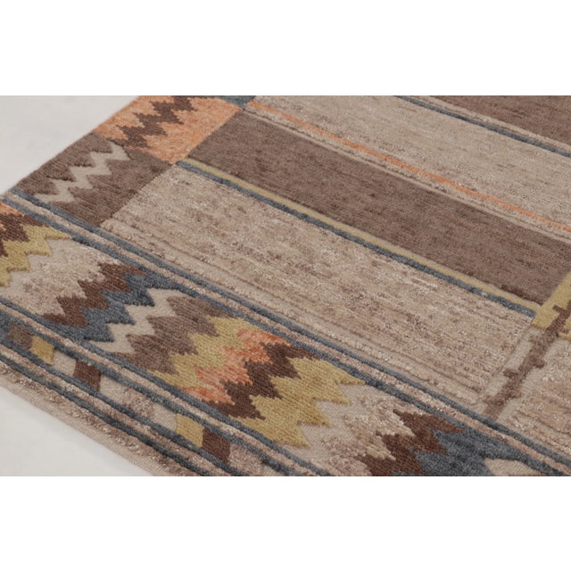 Contemporary Scandinavian Style Striped Geometric Wool Rug by Rug & Kilim For Sale In New York - Image 6 of 10